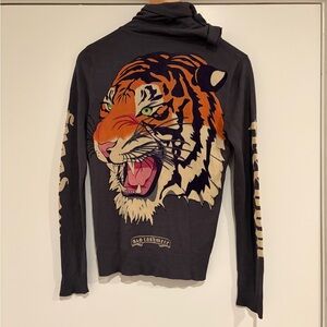 Charcoal Jacket with Beige Lettering